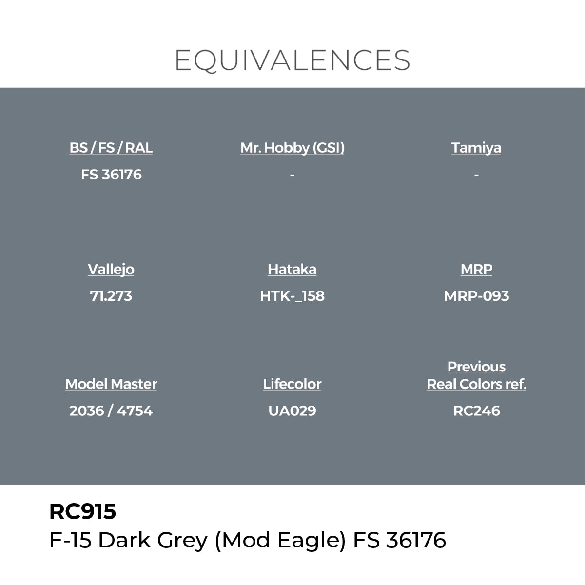 Real Colors F-15 Dark Grey (MOD EAGLE) FS 36176 17 ml. RC915