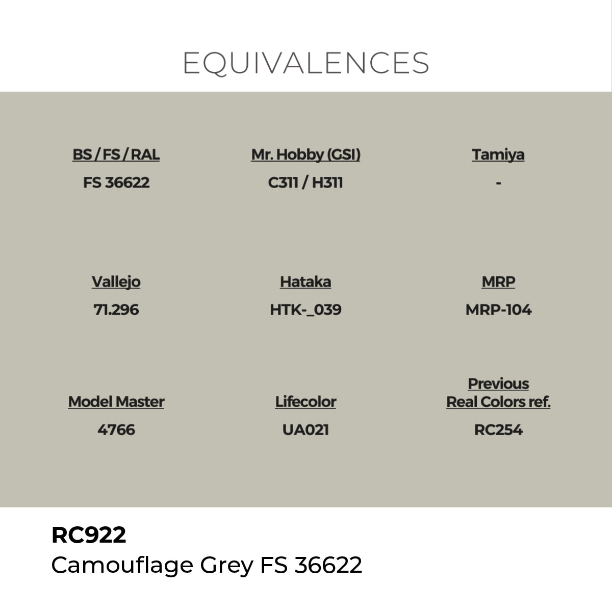 Real Colors Camouflage Grey FS 36622 17 ml. RC922