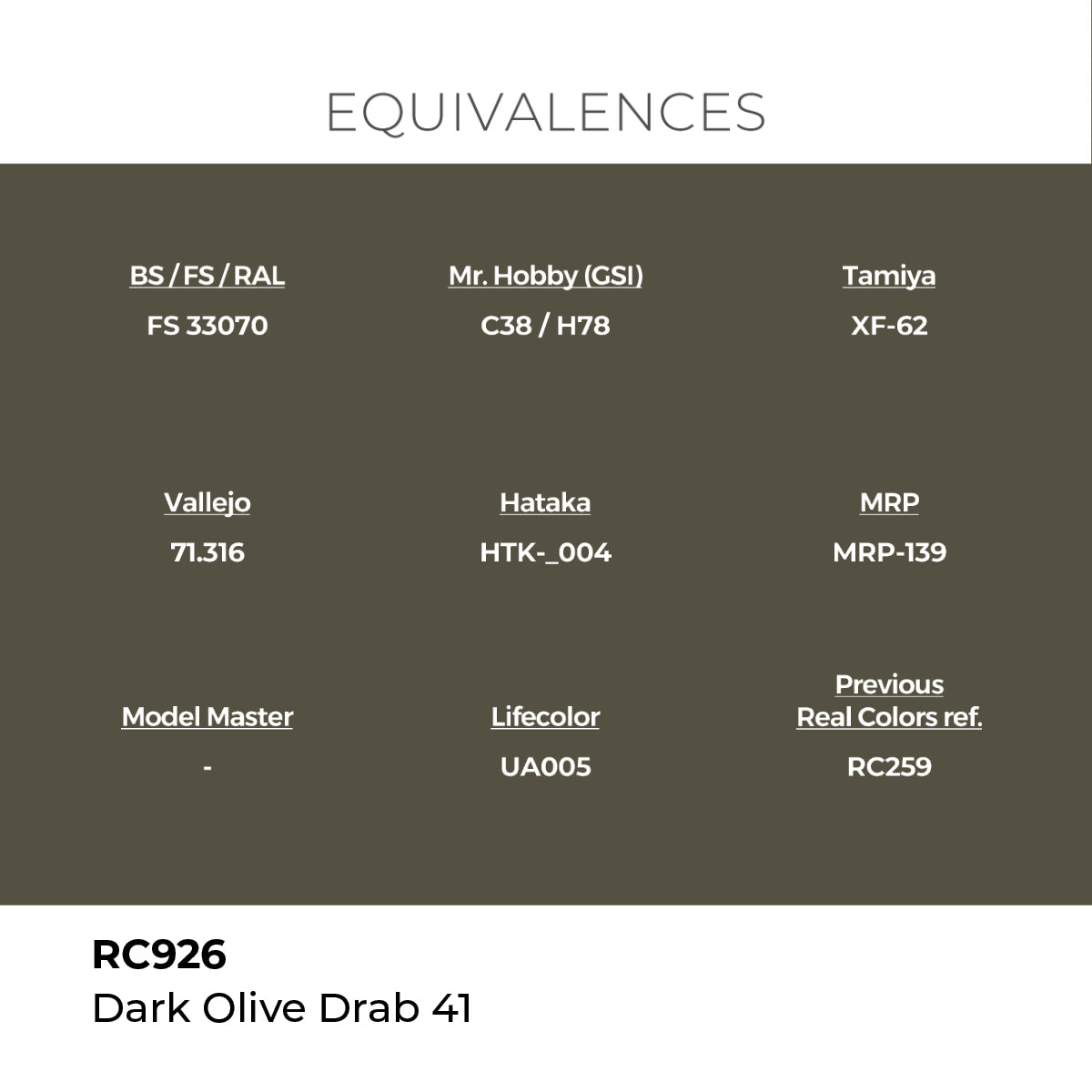 Real Colors Dark Olive Drab 41 17 ml. RC926