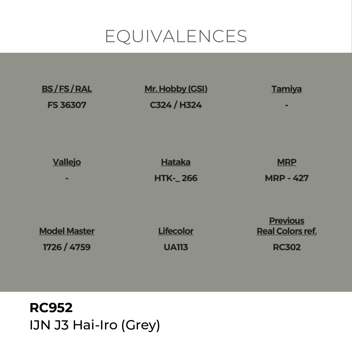 Real Colors IJN J3 HAI-IRO (GREY) 17 ml. RC952