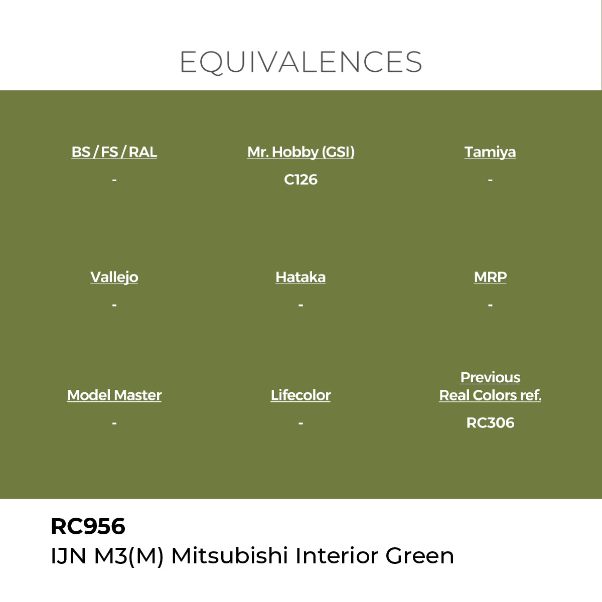 Real Colors IJN M3 (M) MITSUBISHI Interior Green 17 ml. RC956