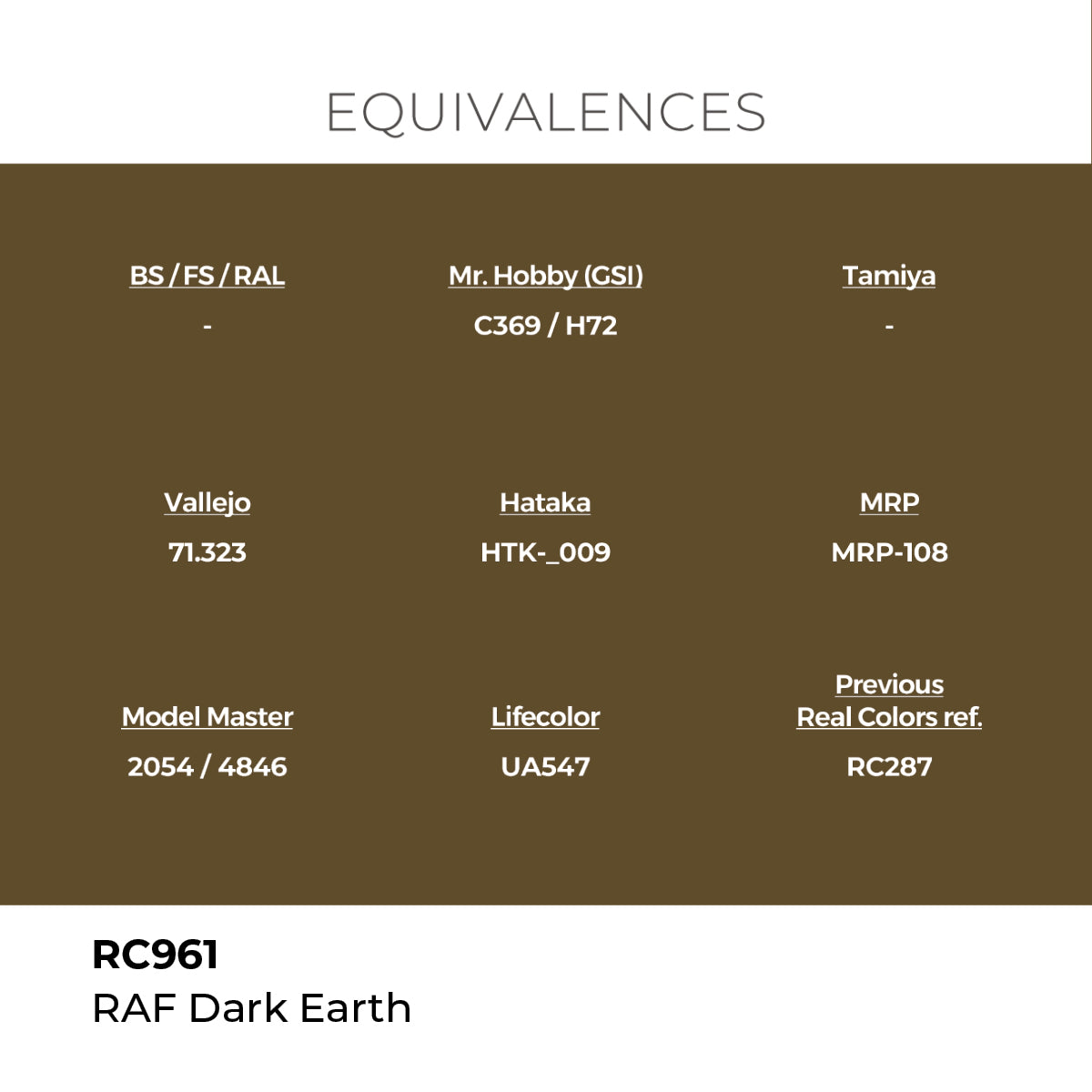Real Colors RAF Dark Earth 17 ml. RC961