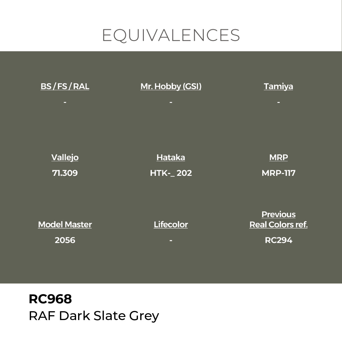 Real Colors RAF Dark Slate Grey 17 ml. RC968