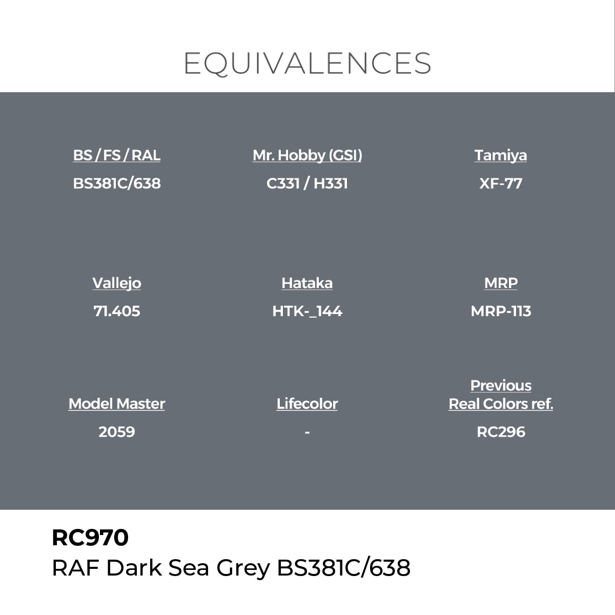 Real Colors RAF Dark Sea Grey BS381C/638 17 ml. RC970