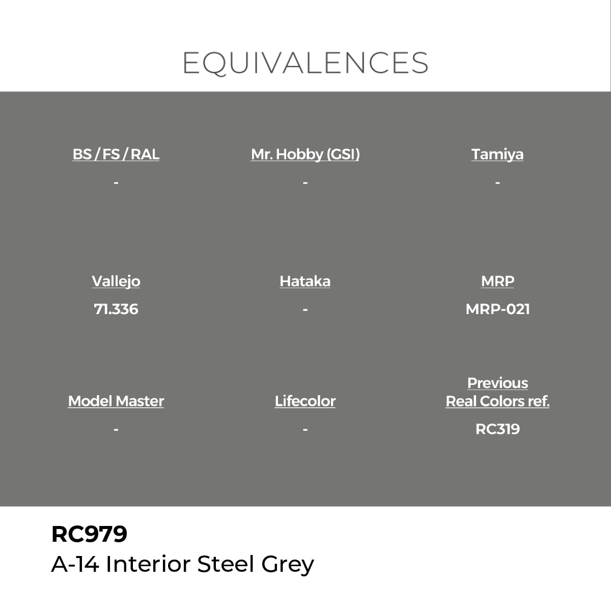 Real Colors A-14 Interior Steel Grey 17 ml. RC979