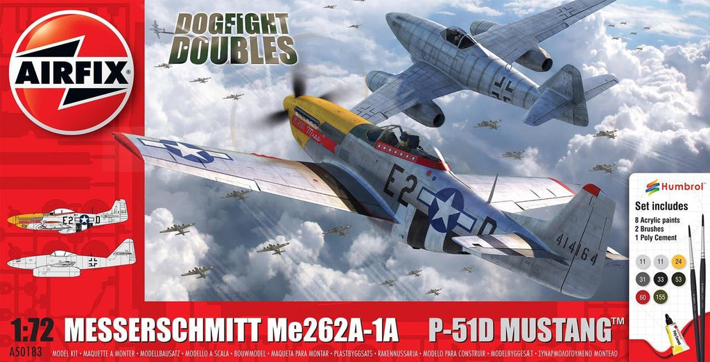 Airfix 1/72 Me262 and P-51D Dogfight Double 50183