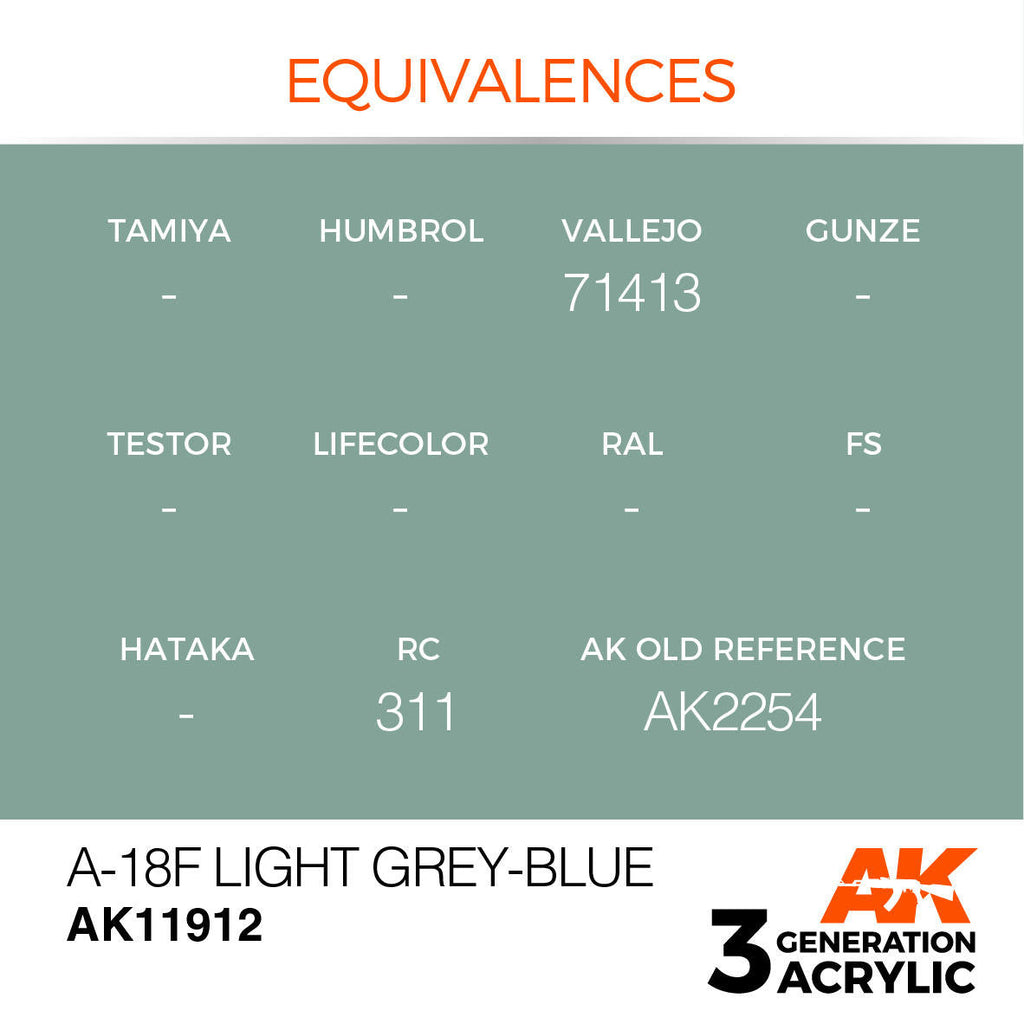 AK Interactive 3G Acrylc A-18F Light Grey-Blue AK11912