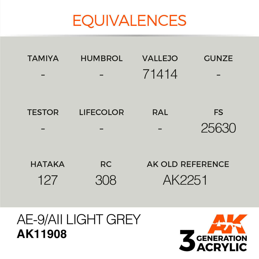 AK Interactive 3G Acrylic AE-9/ALL Light Grey AK11908