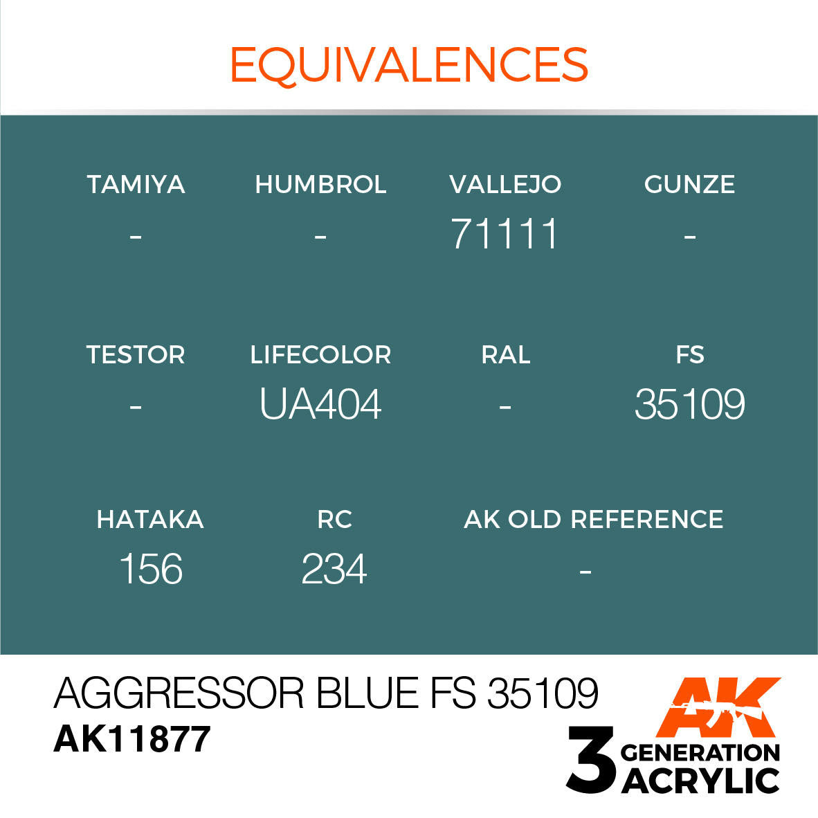 AK Interactive 3G Acrylic Aggressor Blue FS 35109 AK11877