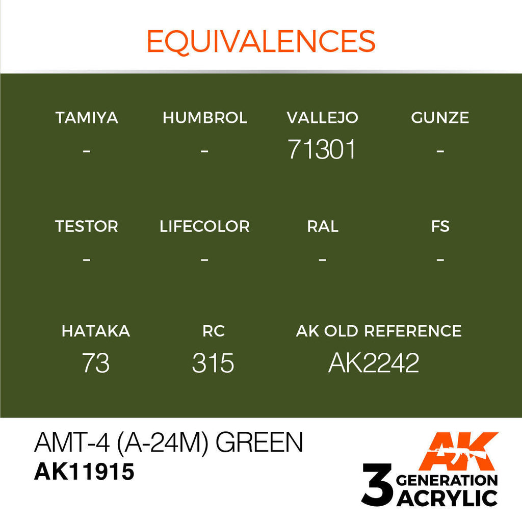 AK Interactive 3G Acrylic AMT-4 A-24M Green AK11915