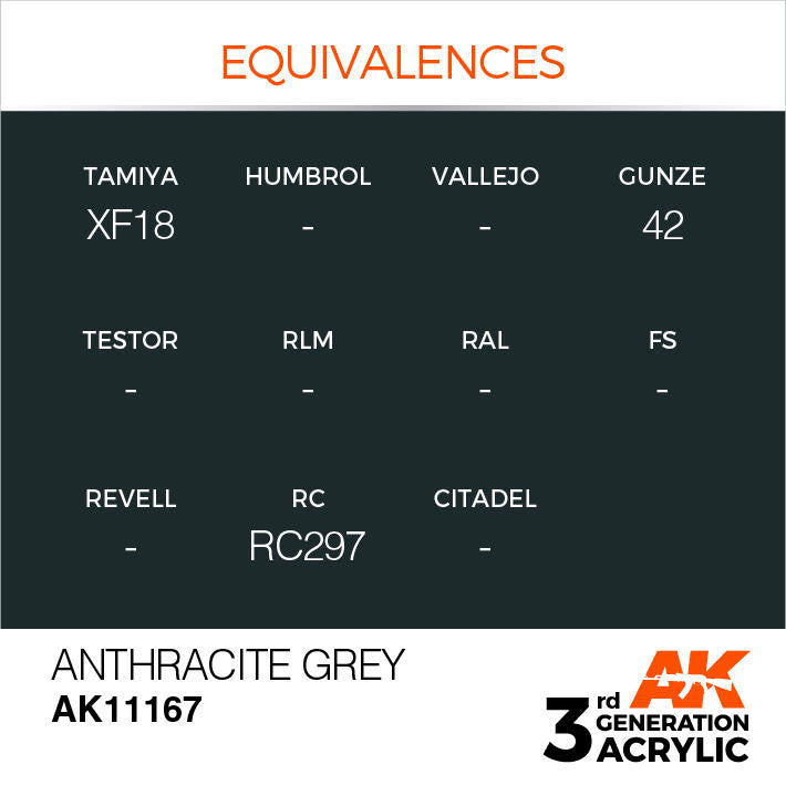 AK Interactive 3G Acrylic Anthracite Grey AK11167