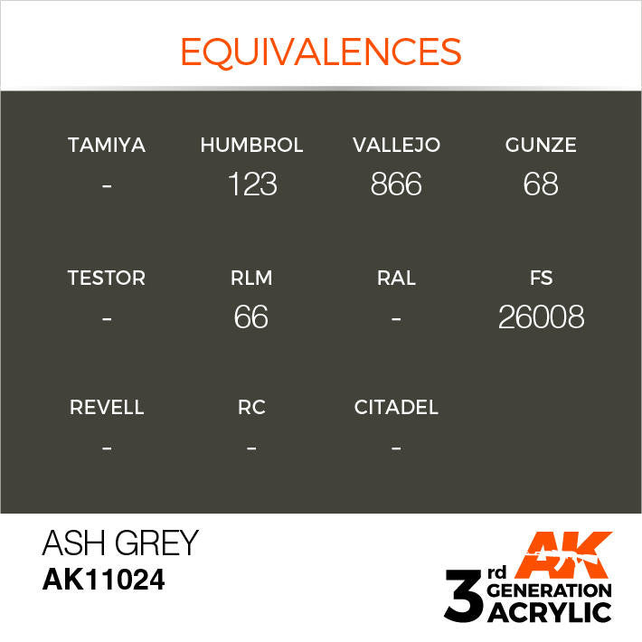 AK Interactive 3G Acrylic Ash Grey AK11024