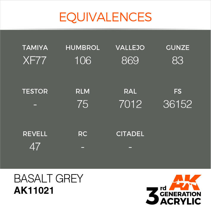 AK Interactive 3G Acrylic Basalt Grey AK11021