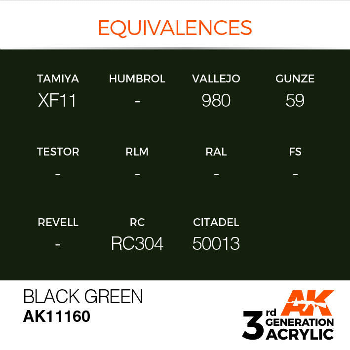 AK Interactive 3G Acrylic Black Green AK11160