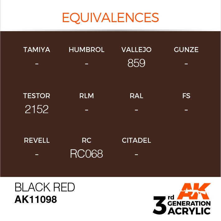 AK Interactive 3G Acrylic Black Red AK11098
