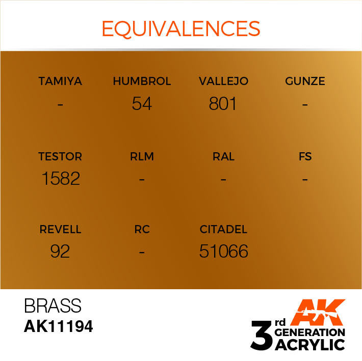 AK Interactive 3G Acrylic Brass AK11194