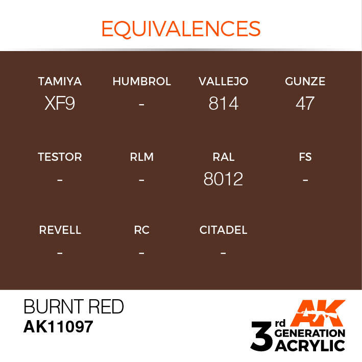 AK Interactive 3G Acrylic Burnt Red AK11097