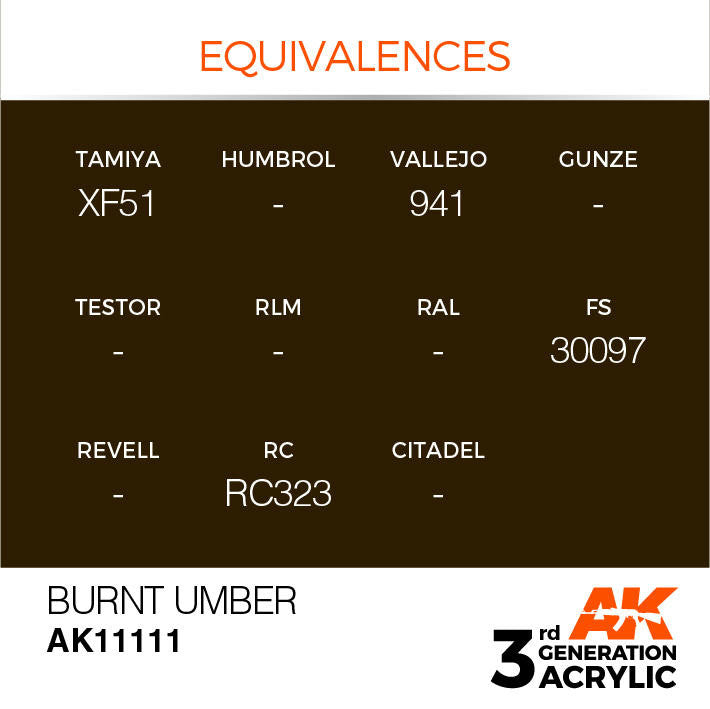 AK Interactive 3G Acrylic Burnt Umber AK11111