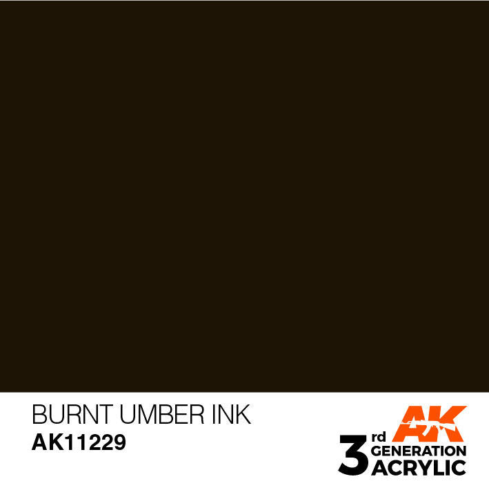 AK Interactive 3G Acrylic Burnt Umber Ink AK11229