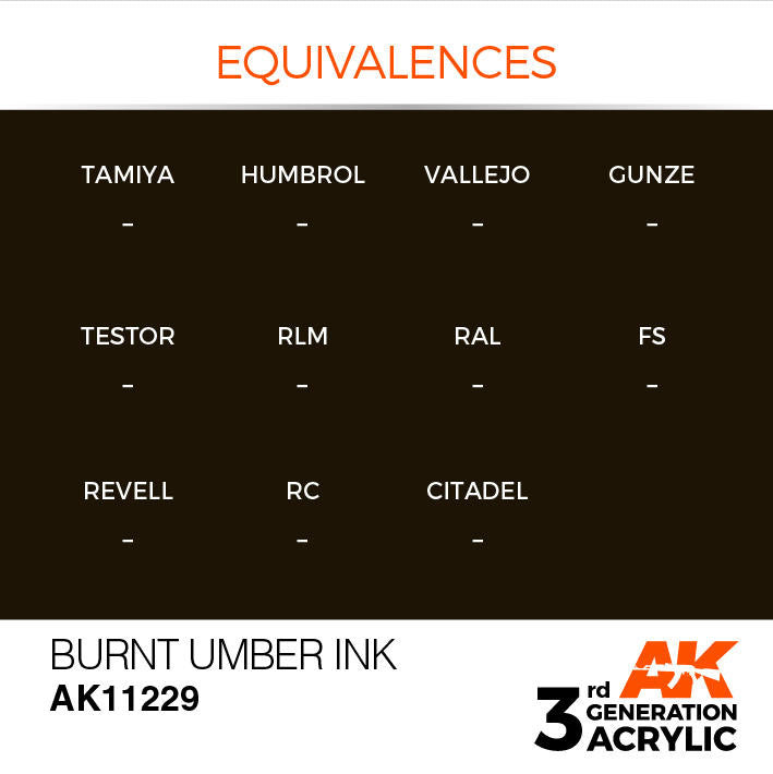 AK Interactive 3G Acrylic Burnt Umber Ink AK11229