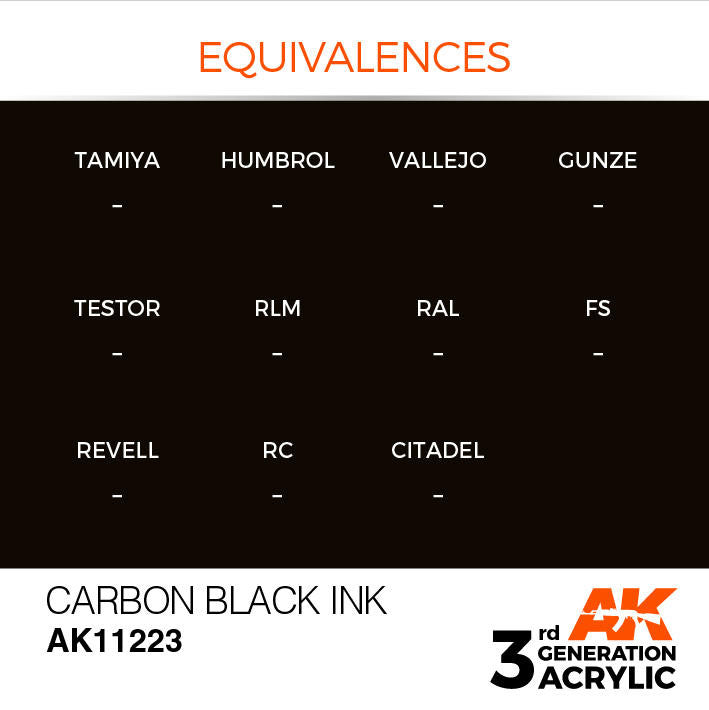 AK Interactive 3G Acrylic Carbon Black Ink AK11223