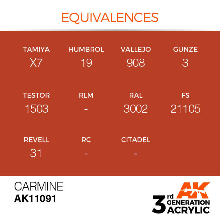 AK Interactive 3G Acrylic Carmine AK11091