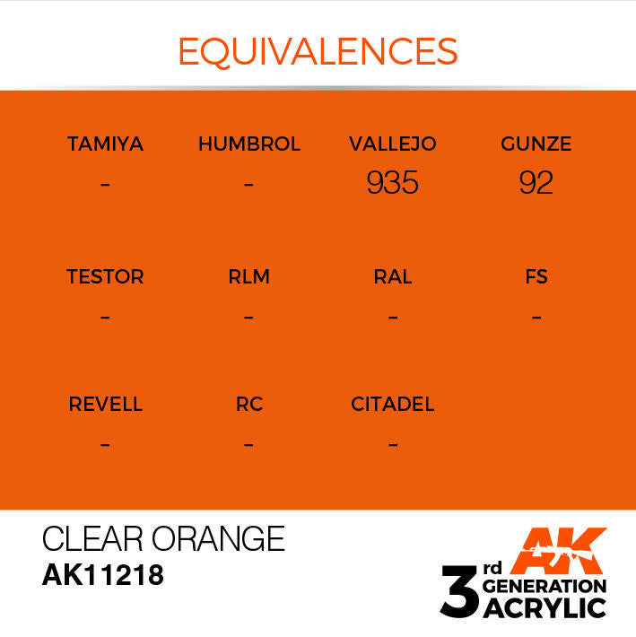 AK Interactive 3G Acrylic Clear Orange AK11218