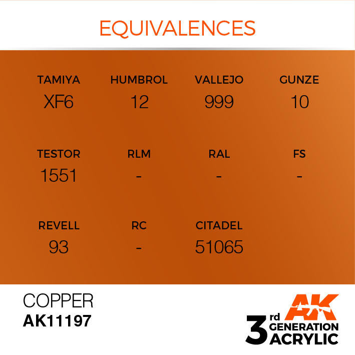 AK Interactive 3G Acrylic Copper AK11197