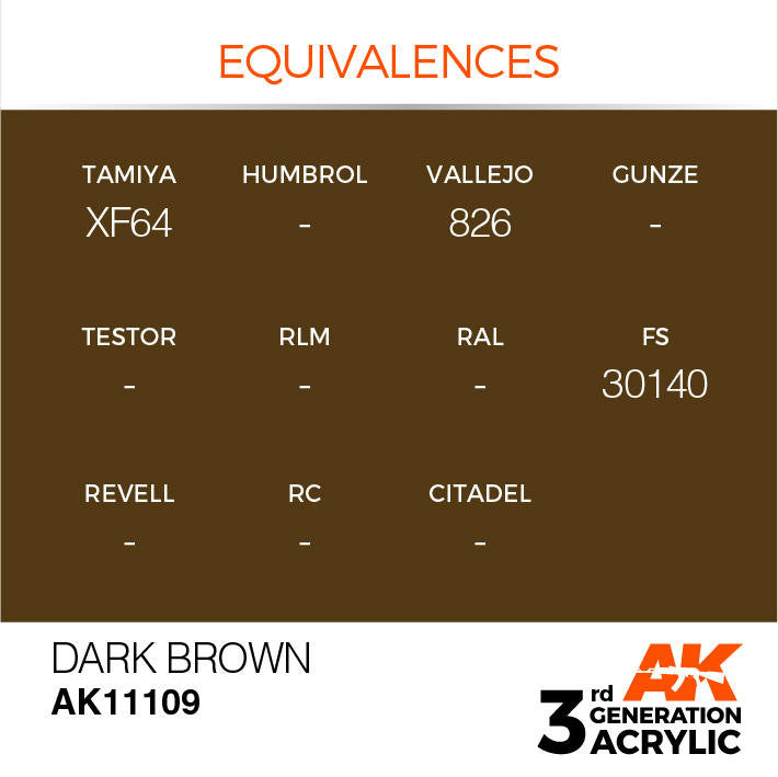 AK Interactive 3G Acrylic Dark Brown AK11109
