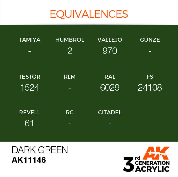 AK Interactive 3G Acrylic Dark Green AK11146