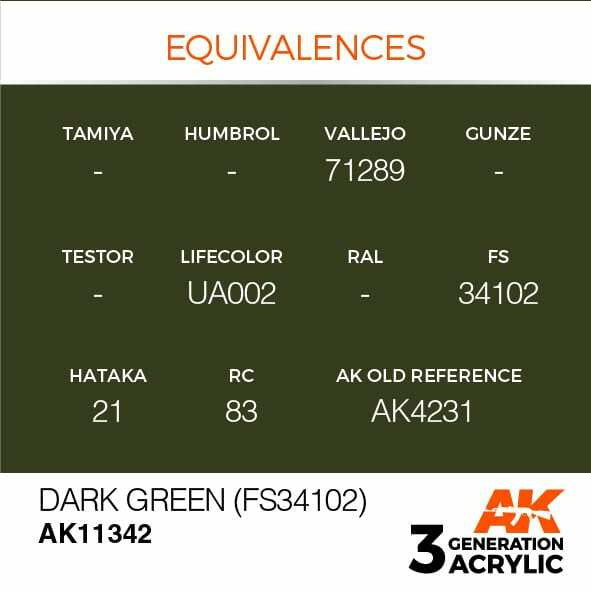 AK Interactive 3G Acrylic Dark Green FS34102 AK11342