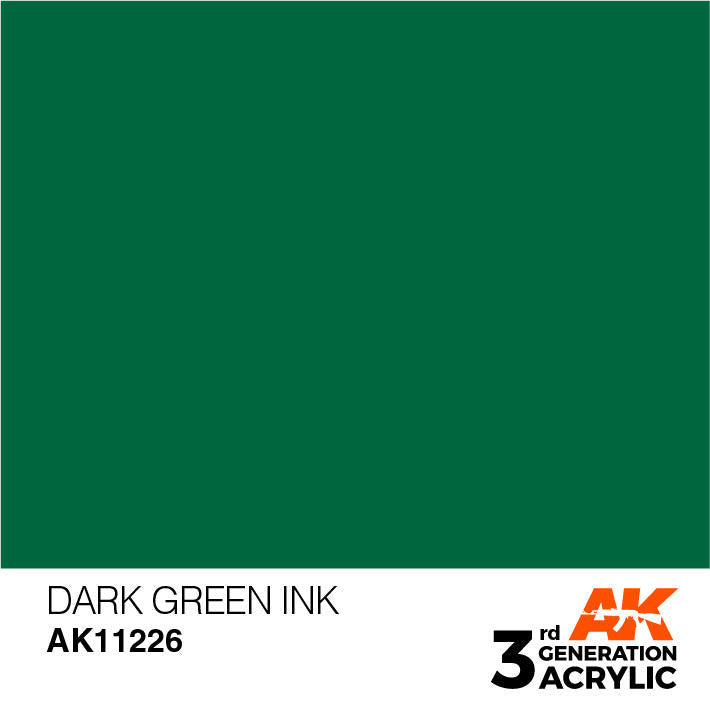 AK Interactive 3G Acrylic Dark Green Ink AK11226