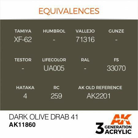 AK Interactive 3G Acrylic Dark Olive Drab 41 AK11860