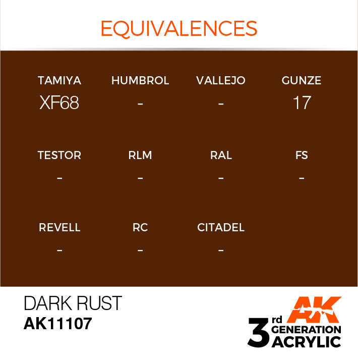 AK Interactive 3G Acrylic Dark Rust AK11107