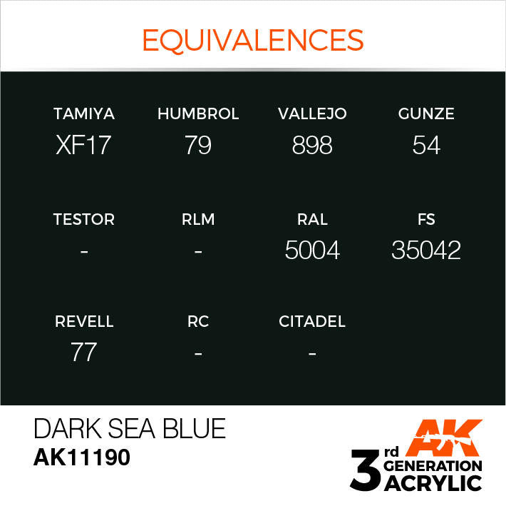 AK Interactive 3G Acrylic Dark Sea Blue AK11190