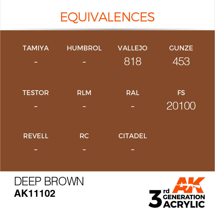 AK Interactive 3G Acrylic Deep Brown AK11102