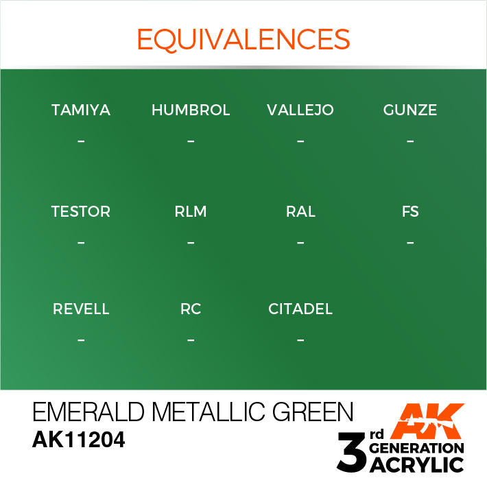 AK Interactive 3G Acrylic Emerald Metallic Green AK11204