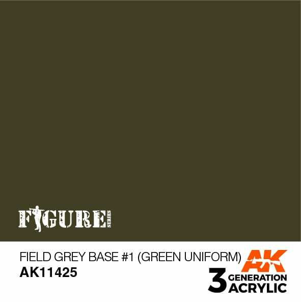 AK Interactive 3G Acrylic Field Grey Base #1 Green Uniform AK11425