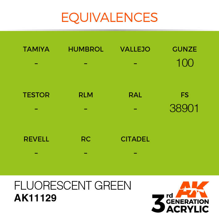 AK Interactive 3G Acrylic Fluorescent Green AK11129