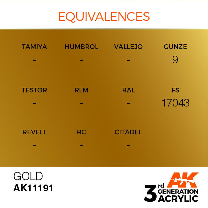 AK Interactive 3G Acrylic Gold AK11191