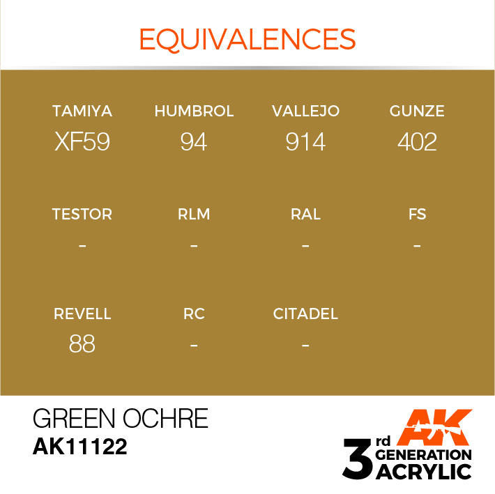 AK Interactive 3G Acrylic Green Ochre AK11122