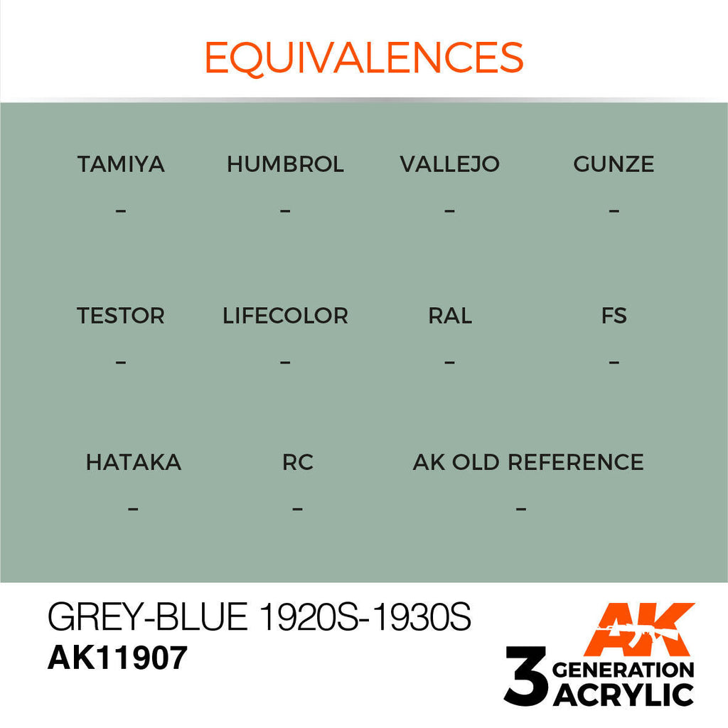 AK Interactive 3G Acrylic Grey-Blue 1920s-1930s AK11907