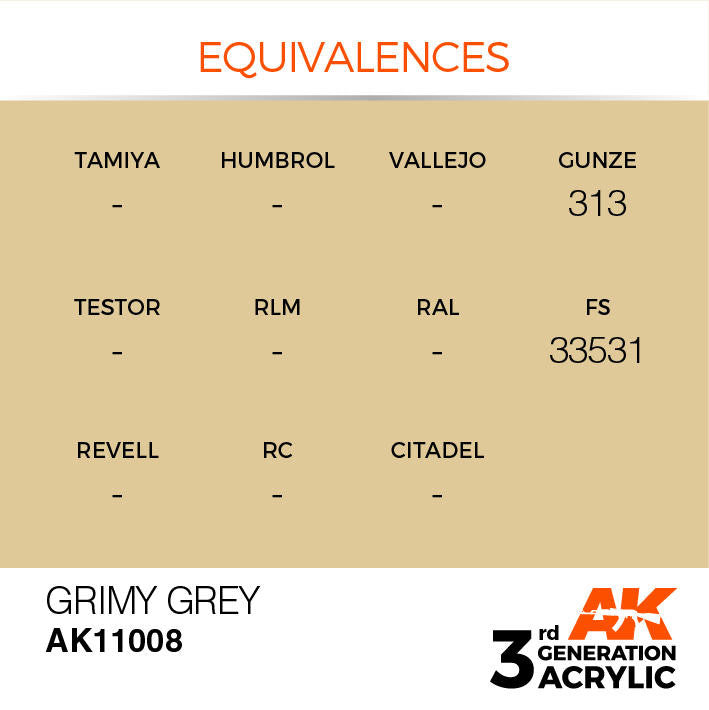 AK Interactive 3G Acrylic Grimy Grey AK11008