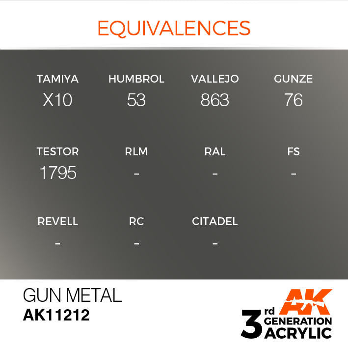 AK Interactive 3G Acrylic Gun Metal AK11212