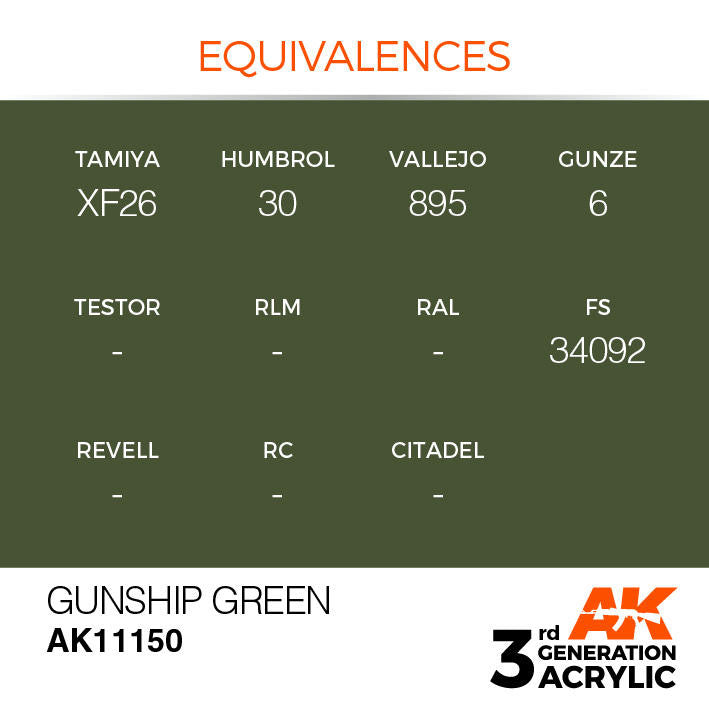 AK Interactive 3G Acrylic Gunship Green AK11150