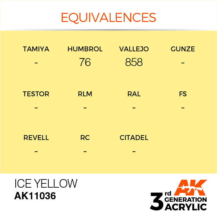 AK Interactive 3G Acrylic Ice Yellow AK11036