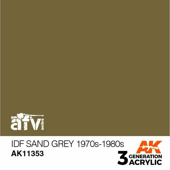 AK Interactive 3G Acrylic IDF Sand Grey 1970s-1980s AK11353