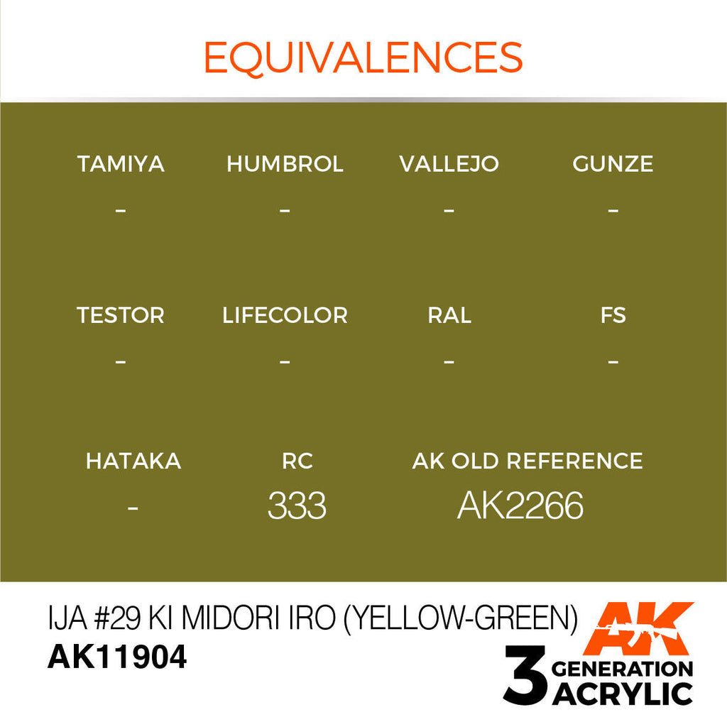 AK Interactive 3G Acrylic IJA #29 KI Midori IRO Yellow-Green AK11904