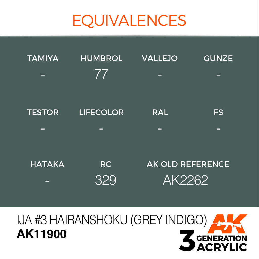 AK Interactive 3G Acrylic IJA #3 Hairanshoku Grey Indigo AK11900