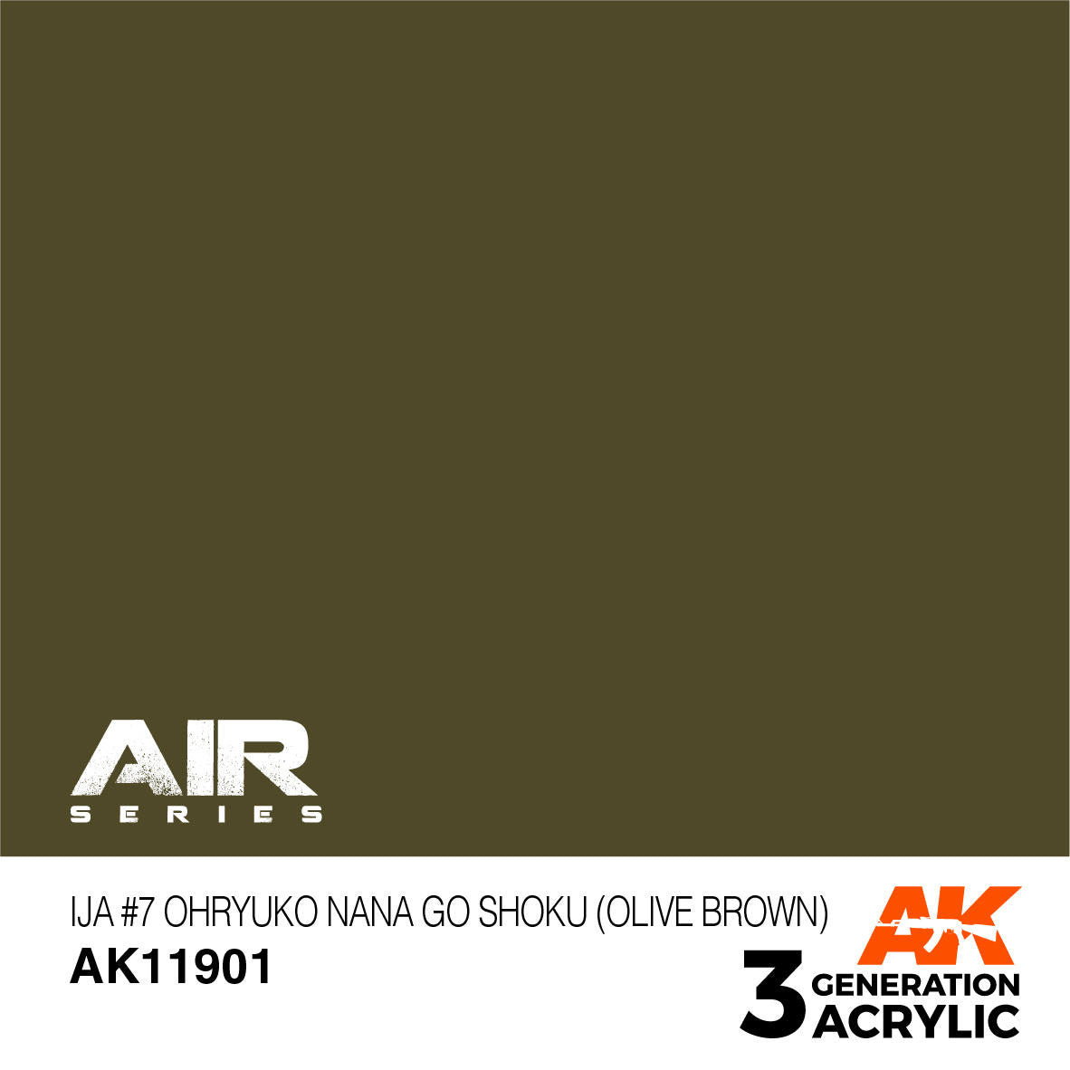 AK Interactive 3G Acrylic IJA #7 Ohryuko Nana Go Shoku Olive Brown AK11901